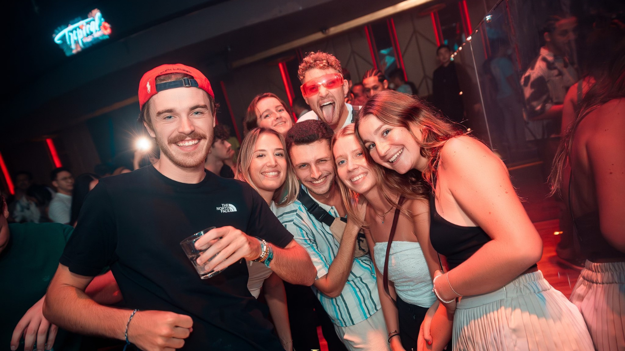 Crowd partying at Levels Club Bangkok